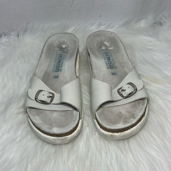 Mephisto White Slides Sz 39/ US 9 - Picture 2 of 7